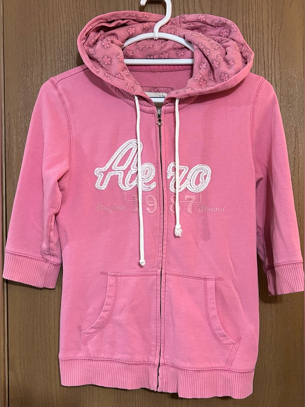 Aéropostale Three-Quarter Sleeve Full Zip Hoodie